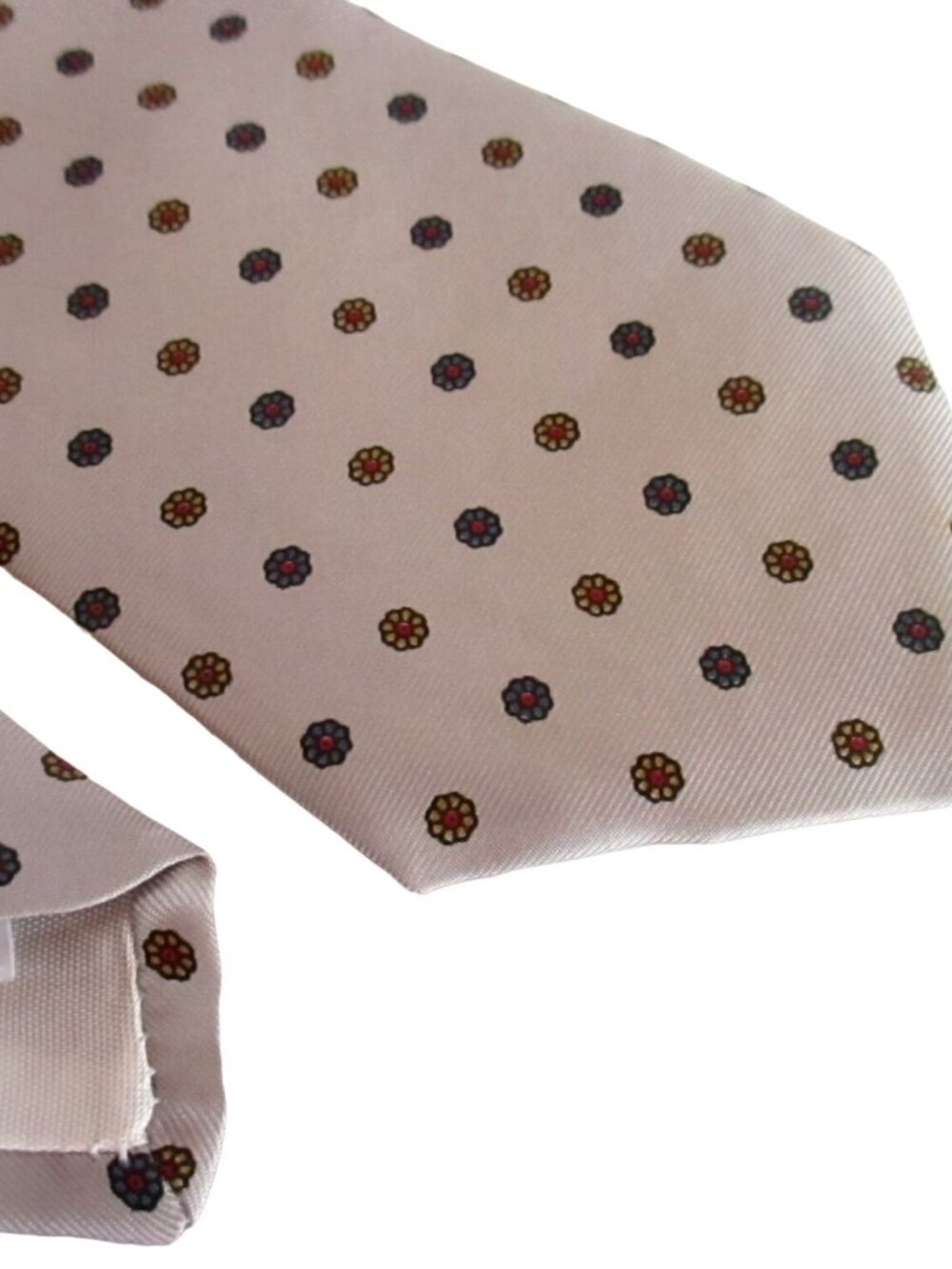 Vintage Silk Neck Tie 3” 54" gray Egon Von Furstenburg Medallion Dots